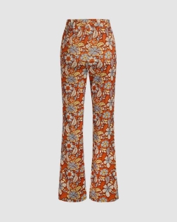 Расклешенные брюки в стиле ретро с цветочным принтом